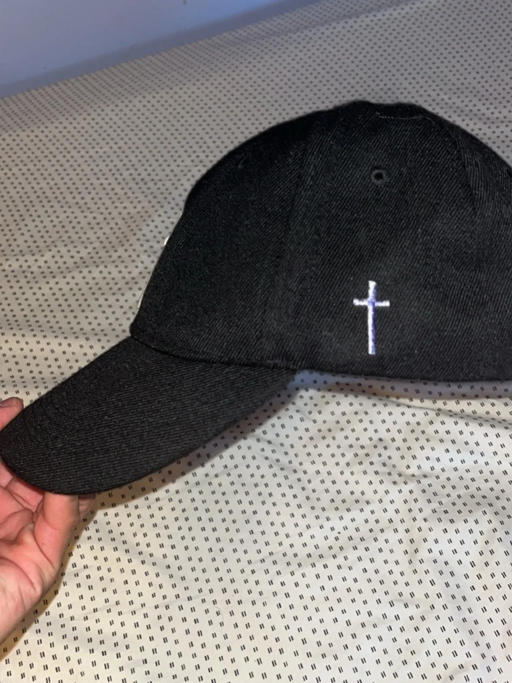 Black Cross Embroidered Baseball Cap - Men's Accessory